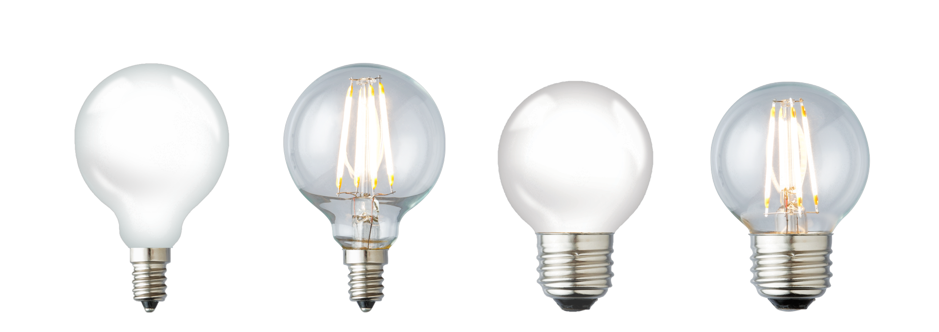 The Heath G16 family — LTG165F12, LTG165C12, LTG165F26, LTG165C26 globe LED lamps