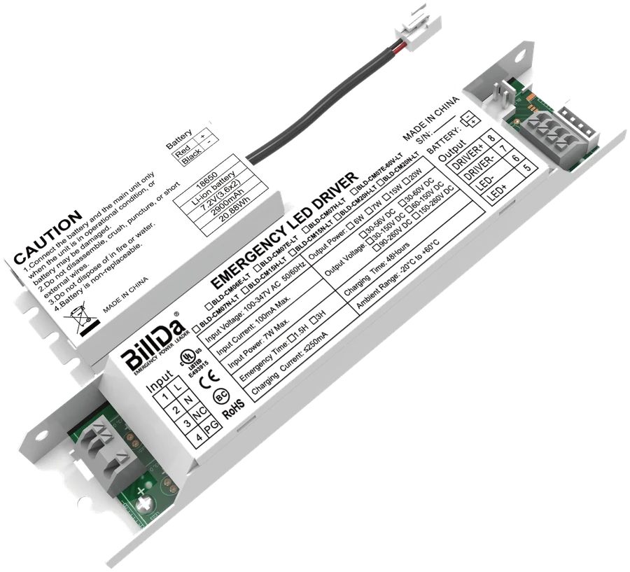 EM07 (EM07-CMB/260DC/AG) — 7W constⒶNT factory-install battery backup module · ⒶrticGuard rated