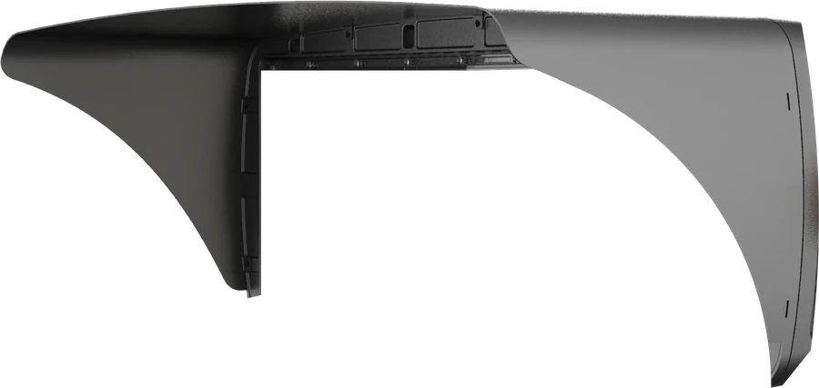 LSPL-I1/GV glare visor — deep curved hood for aggressive backlight + uplight reduction