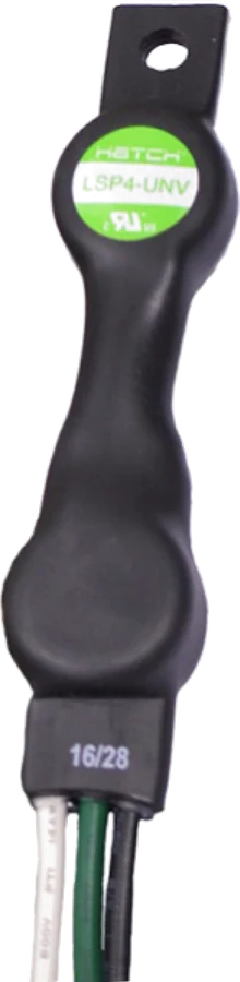 In-line LSPL surge protection module — flying-leads SPD with mounting tab