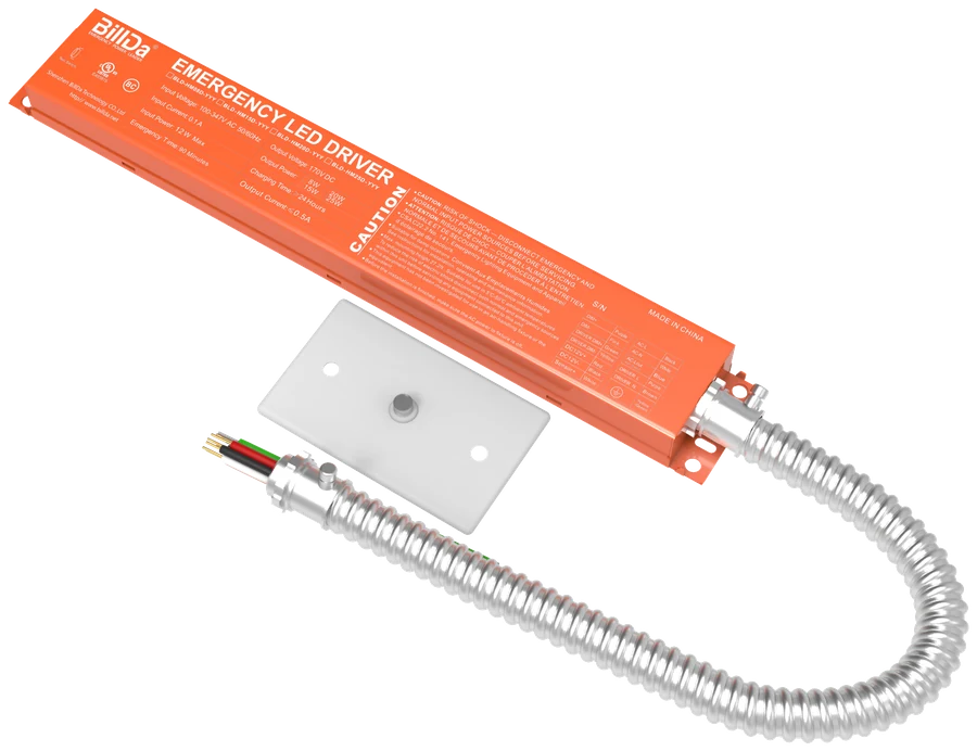EM15-HMB/170DC · 15W remote-mount constⒶNT emergency battery driver with whip cable · canonical product photo (shared from Solstice asset library)