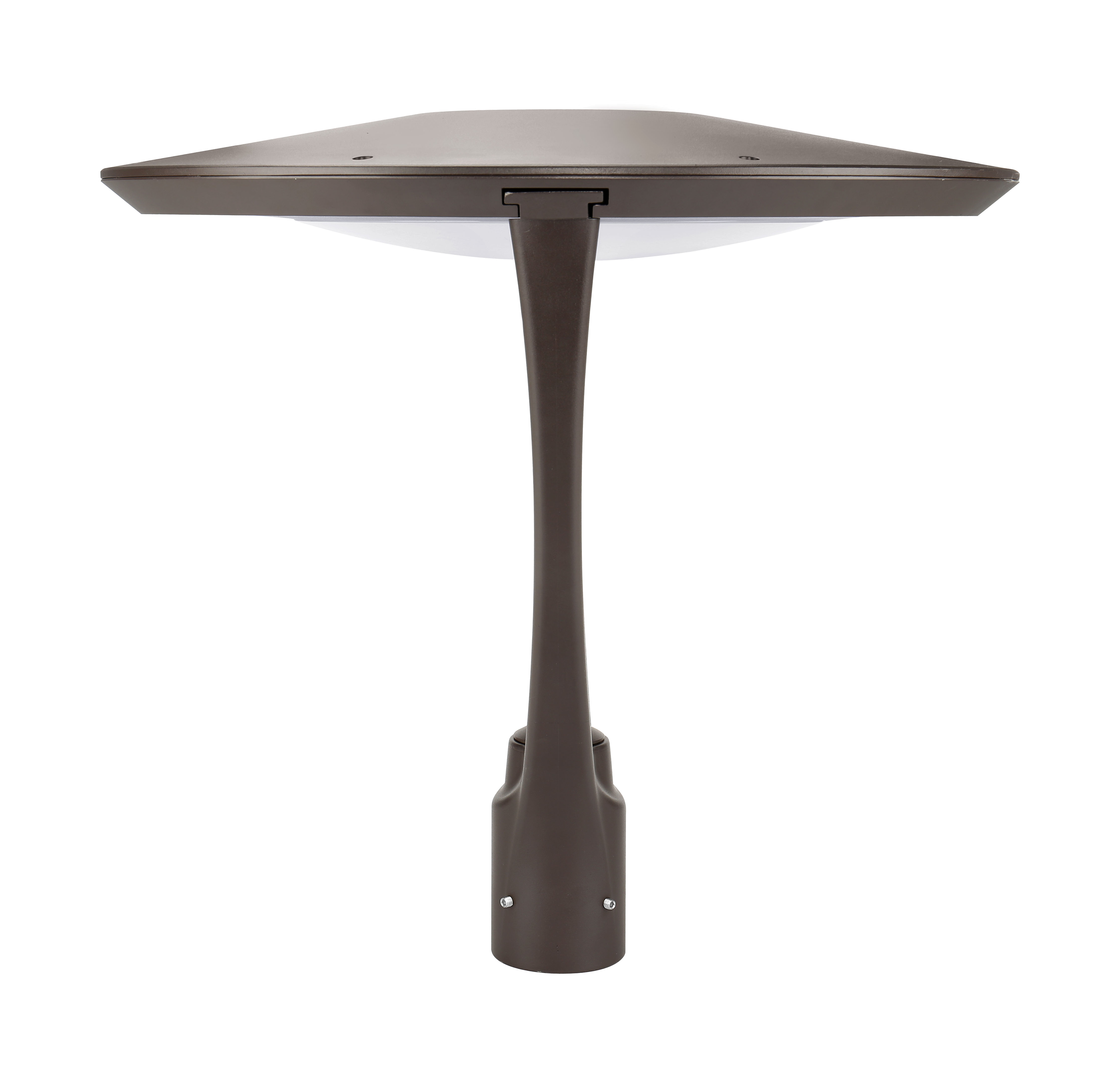 Symmetry-Series LPTP — single cantilever side profile · illustrative tile for the 5-mount versatility story (Pole / Conduit / Gooseneck / Surface / Wall)