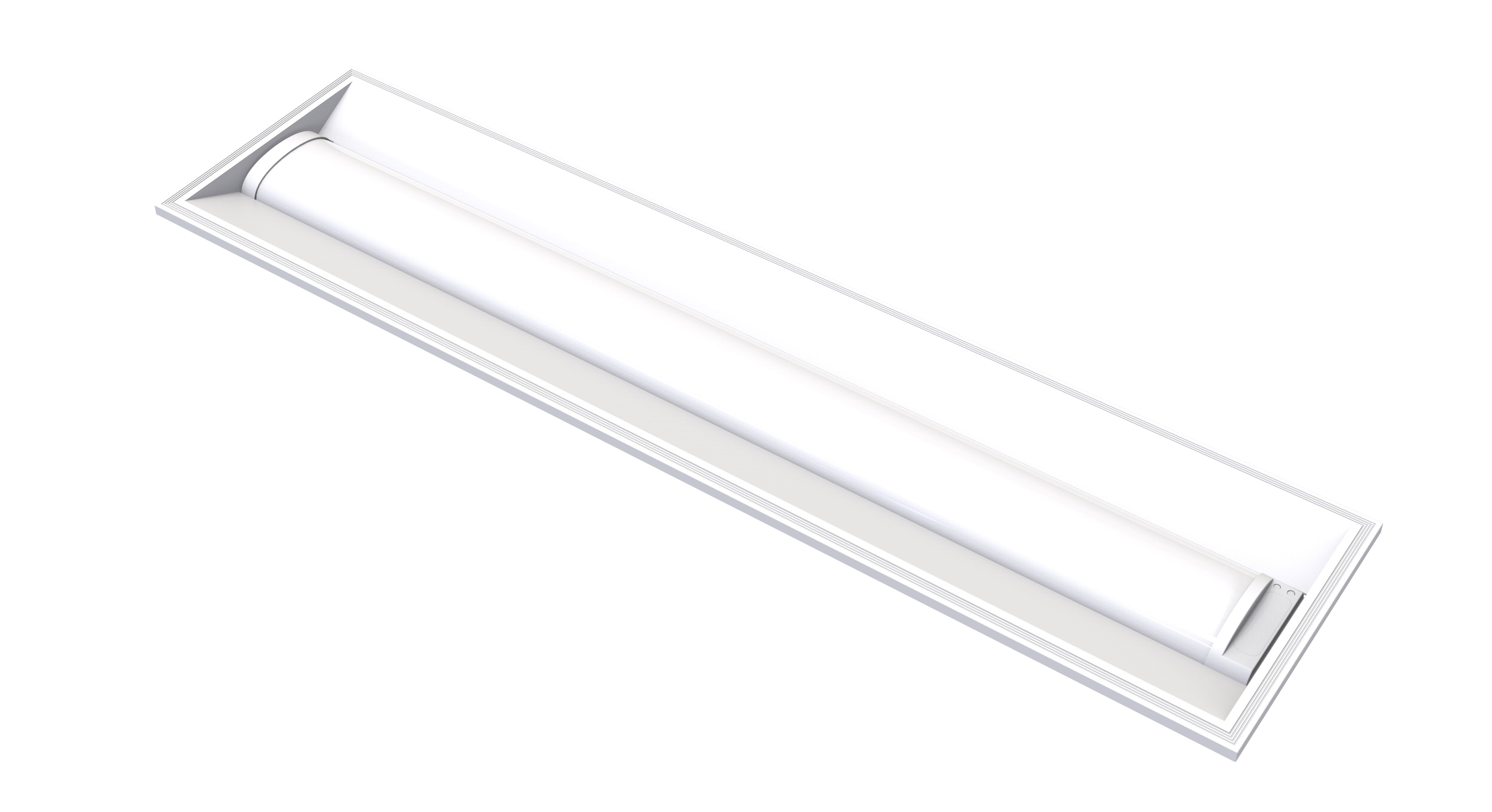 LPVT Luxmark LPVT14-3550CS · 1x4 center-basket troffer · narrow-aspect troffer for 1-ft × 4-ft drop-ceiling grids