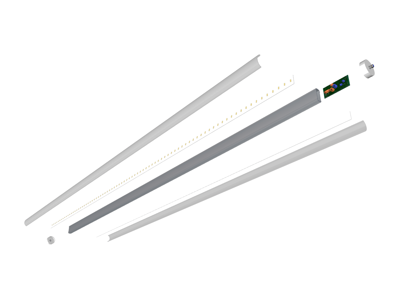 LY-T10 — alternate angle showing the lamp body, base contact end, and the 1.25 inch tube diameter