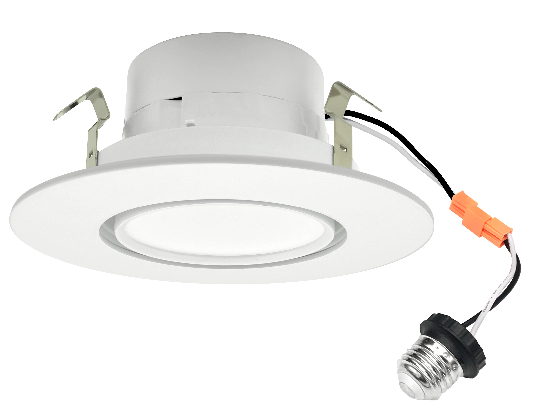 LDGR Orbit-I — 4″ / 6″ E26 retrofit gimbal downlight, white finish