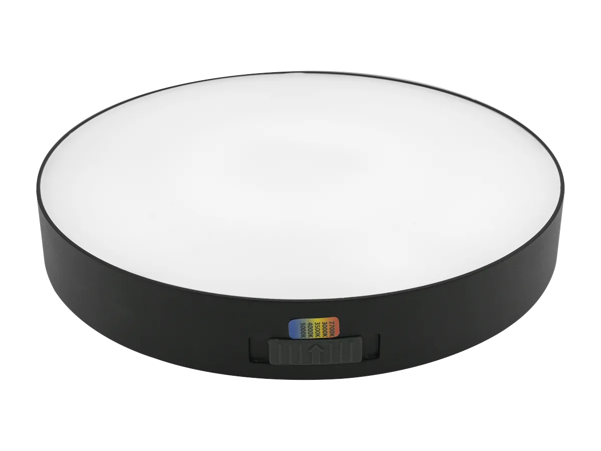 Lunar Eclipse 7 in trimless surface puck in black, with its color switch