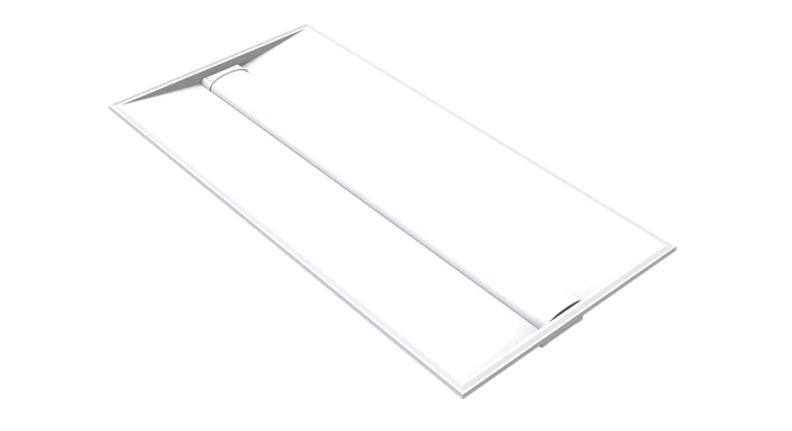 Luxmark LPVT24 volumetric troffer — 3 SKU classes · 48 IES · the configurable troffer · 3/4 angle hero shot
