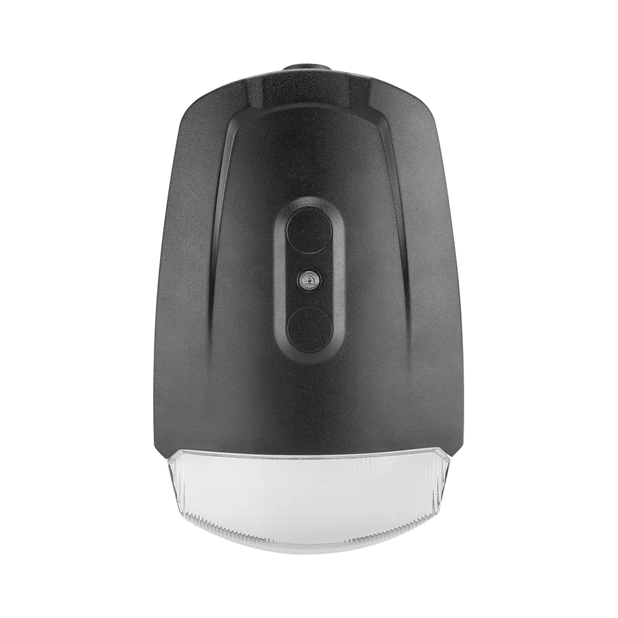 Wedge LED entryway wall pack with emergency battery