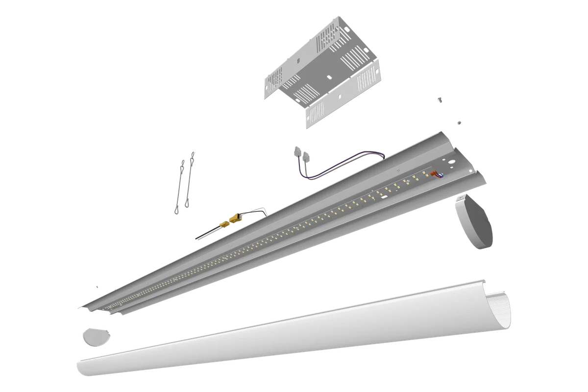 retroARCH-L1 parts: strip bracket, gear tray and frosted lens