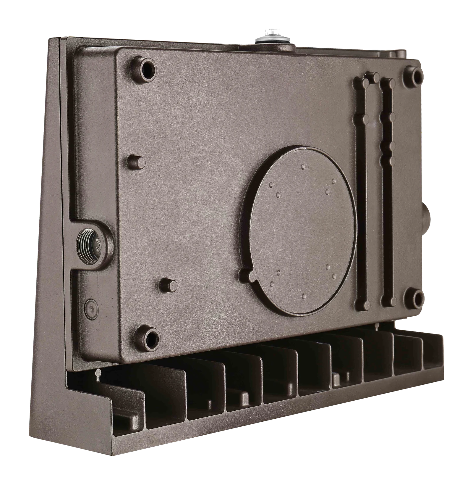 Wall-mounted Sentinel showing semi-cutoff distribution pattern — sharp horizontal line, no light above the fixture, even forward throw