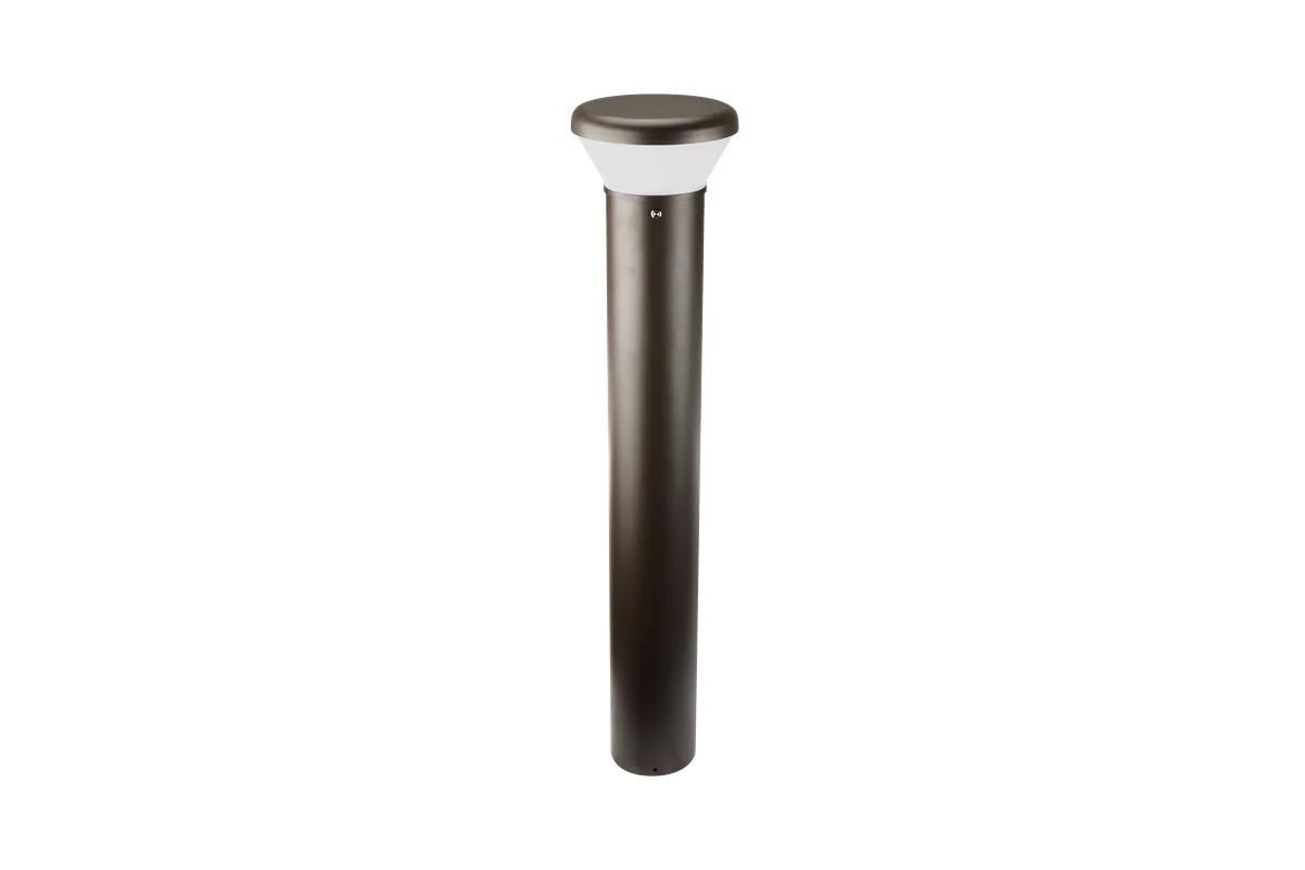 Sentry LED bollard, Dark Bronze, frosted crown