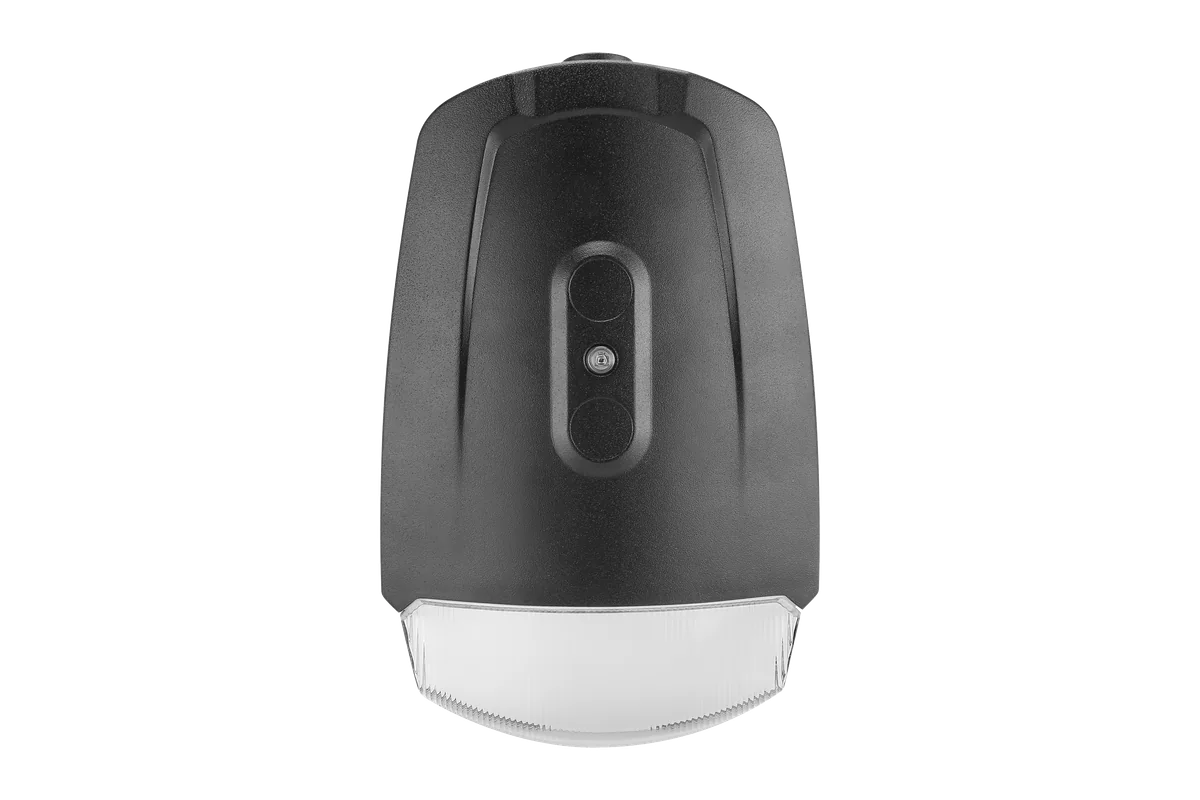Wedge LED entryway wall pack with emergency battery, the configured catalog number